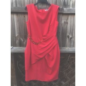 SALE❣️Structured Peachy Pink Pleated Dress